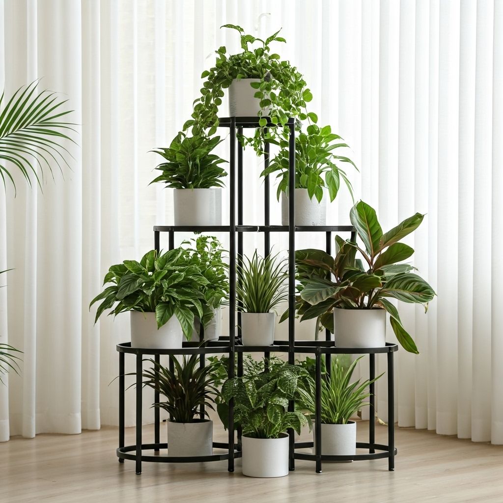 Beautiful Diwali plant decorations with metal stands